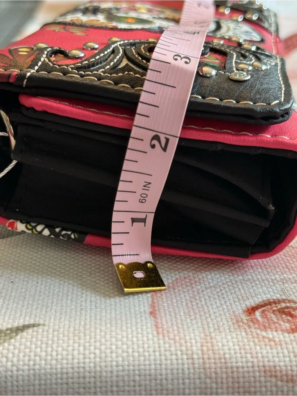 Kenio Styles Pink Flora Sugar Skull Crossbody, nwt